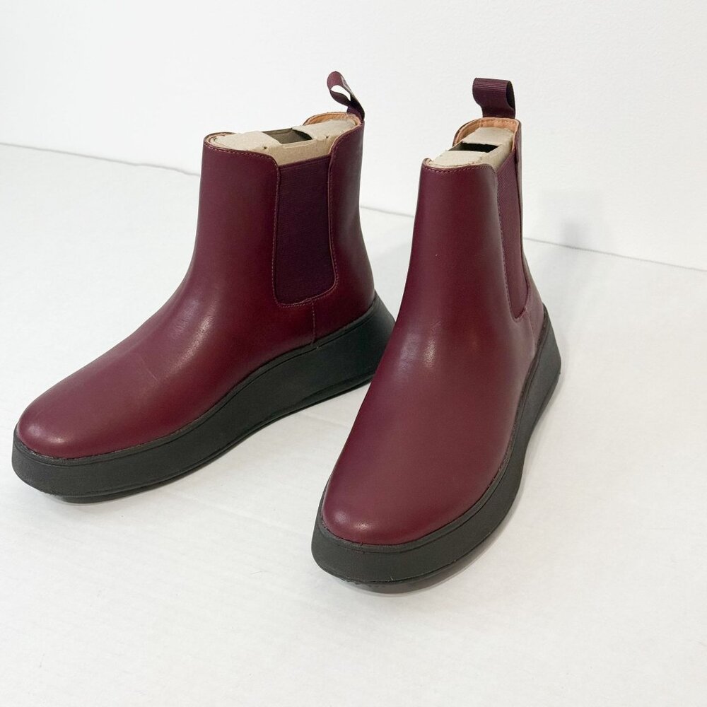 FitFlop NWB Sz 8 F-Mode Plummy Leather Flatform Chelsea Bootie - Picture 2 of 11